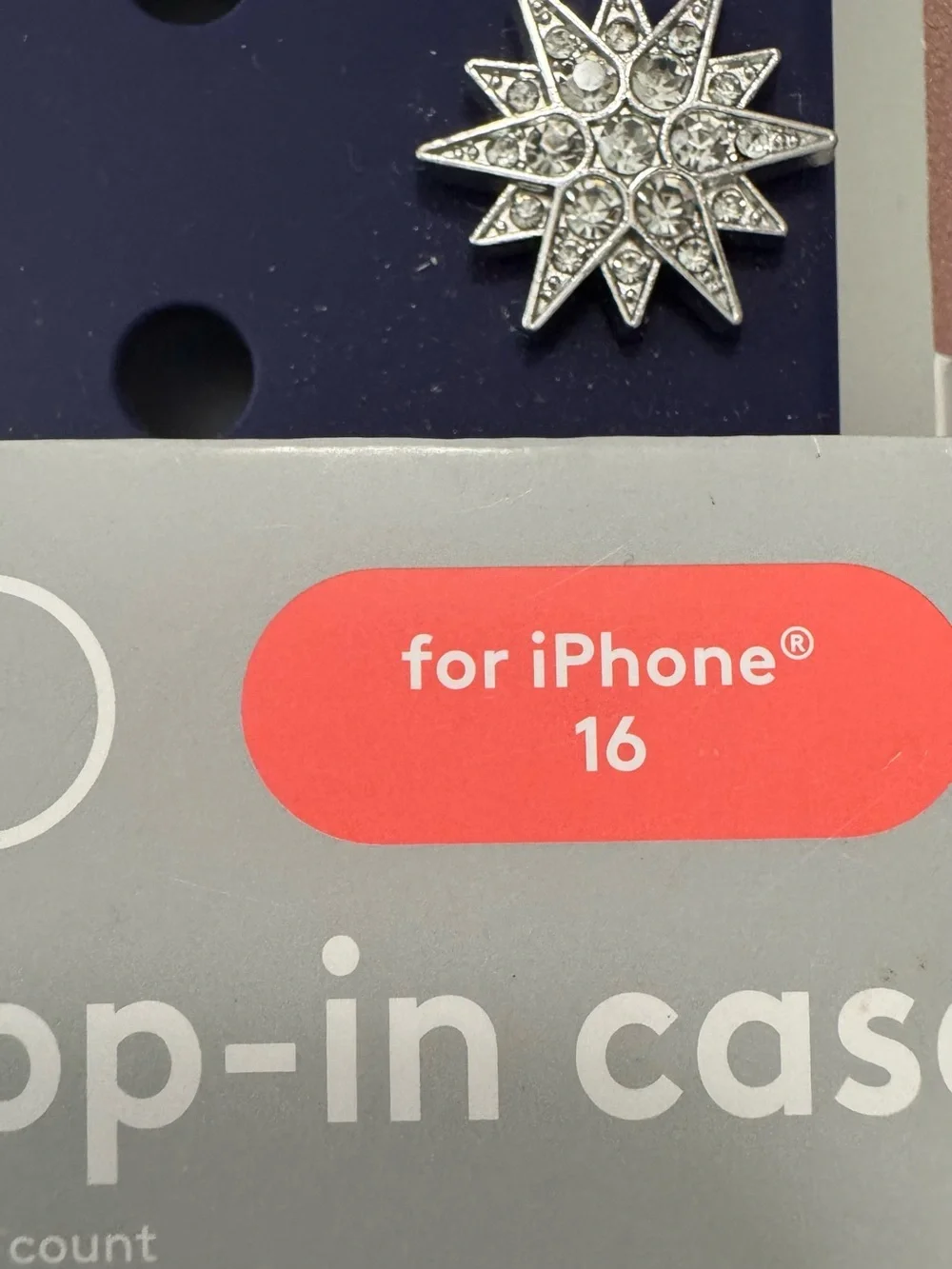 heyday Navy Phone Pop-In Case with Charm Holes for iPhone 16